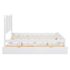 Lit queen size avec rangement et lit gigogne double XL, Lit plateforme queen size en bois avec 2 tiroirs de rangement