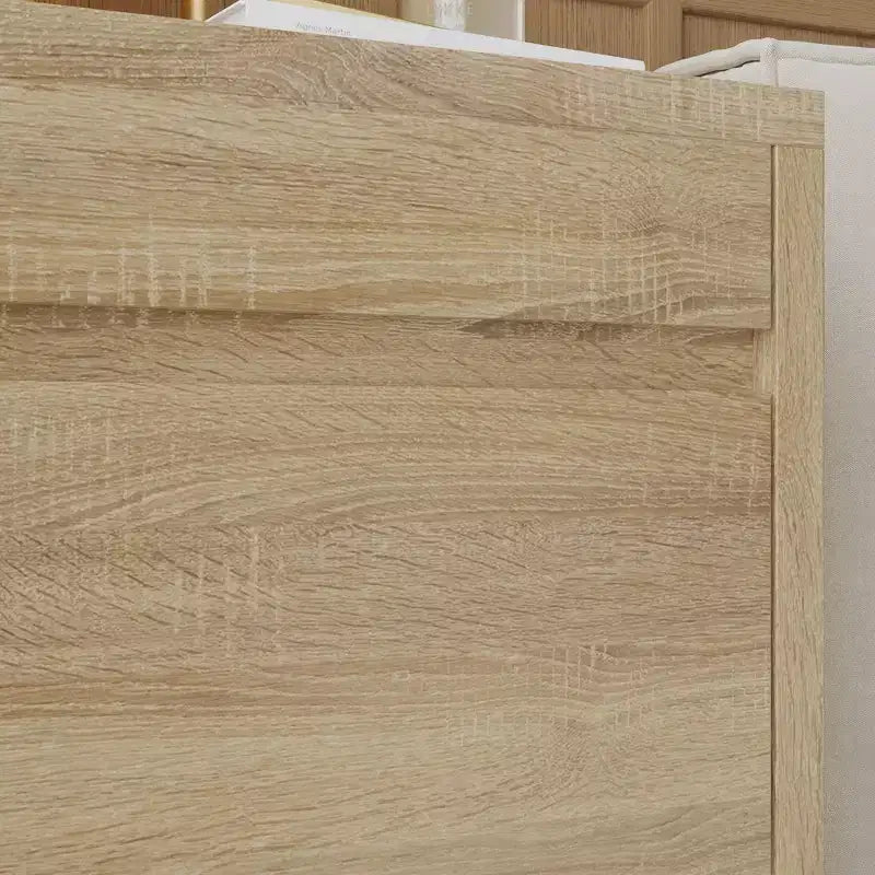 Table de chevet Famapy en chêne clair avec tiroir caché, abattant supérieur - Porte avec serrure NFC et tiroir inférieur à ouverture par pression, table d'appoint pour chambre et salon