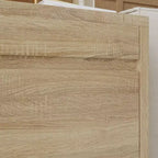 Table de chevet Famapy en chêne clair avec tiroir caché, abattant supérieur - Porte avec serrure NFC et tiroir inférieur à ouverture par pression, table d'appoint pour chambre et salon