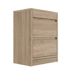 Table de chevet Famapy en chêne clair avec tiroir caché, abattant supérieur - Porte avec serrure NFC et tiroir inférieur à ouverture par pression, table d'appoint pour chambre et salon