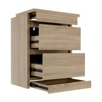 Table de chevet Famapy en chêne clair avec tiroir caché, abattant supérieur - Porte avec serrure NFC et tiroir inférieur à ouverture par pression, table d'appoint pour chambre et salon