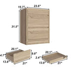 Table de chevet Famapy en chêne clair avec tiroir caché, abattant supérieur - Porte avec serrure NFC et tiroir inférieur à ouverture par pression, table d'appoint pour chambre et salon