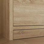 Table de chevet Famapy en chêne clair avec tiroir caché, abattant supérieur - Porte avec serrure NFC et tiroir inférieur à ouverture par pression, table d'appoint pour chambre et salon