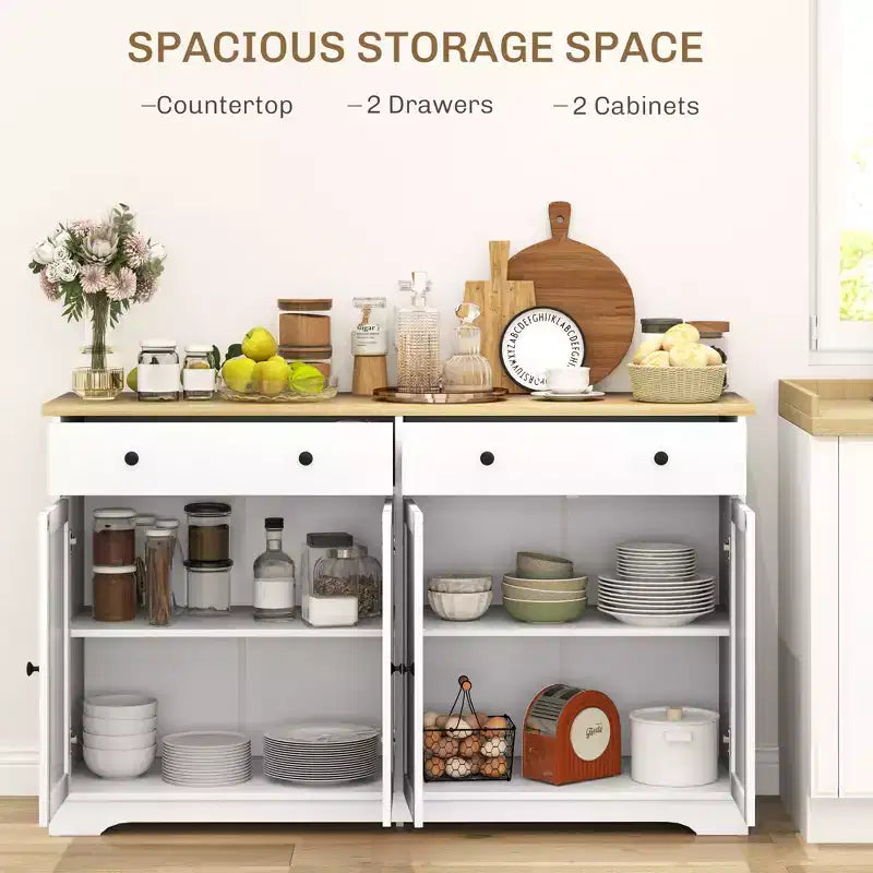 Bahut moderne, Meuble de rangement avec tiroirs, Étagères réglables pour salon, salle à manger, entrée