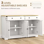 Bahut moderne, Meuble de rangement avec tiroirs, Étagères réglables pour salon, salle à manger, entrée