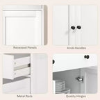 Bahut moderne, Meuble de rangement avec tiroirs, Étagères réglables pour salon, salle à manger, entrée