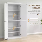 Armoire de cuisine 72, armoire de rangement de garde-manger avec portes et étagères, armoire de garde-manger autoportante à grain de bois