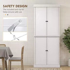 Armoire de cuisine 72, armoire de rangement de garde-manger avec portes et étagères, armoire de garde-manger autoportante à grain de bois
