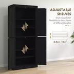 Armoire de cuisine 72, armoire de rangement de garde-manger avec portes et étagères, armoire de garde-manger autoportante à grain de bois