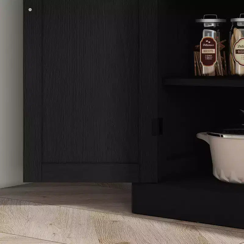 Armoire de cuisine 72, armoire de rangement de garde-manger avec portes et étagères, armoire de garde-manger autoportante à grain de bois