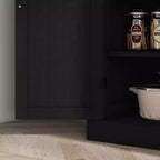 Armoire de cuisine 72, armoire de rangement de garde-manger avec portes et étagères, armoire de garde-manger autoportante à grain de bois