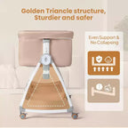 JOYMOR Couffin Bébé 3 en 1, Cododo pour Bébé, avec Matelas Confortable et Roues, 6 Hauteurs Réglables, Pliage Facile (Beige)