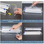 Organisateur de papier aluminium et film plastique – Distributeur de rangement en acrylique pour tiroir de cuisine (taille standard, transparent)