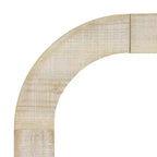 Table console minimaliste Okak avec coin arqué, table d'entrée avec plateau et pieds épais, table d'appoint pour entrée, salon