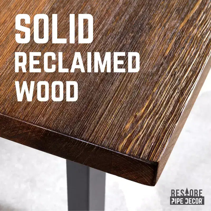 Table basse Pipe Decor Skyline Boulder noire en bois massif avec pieds de 12 po pour aménagement paysager