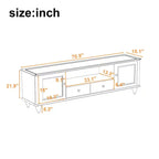 Meuble TV Bestier 70,9 pouces pour téléviseurs jusqu'à 80 pouces avec compartiment ouvert, meuble de rangement TV avec 2 tiroirs, 5 pieds solides pour salon