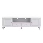 Meuble TV Bestier 70,9 pouces pour téléviseurs jusqu'à 80 pouces avec compartiment ouvert, meuble de rangement TV avec 2 tiroirs, 5 pieds solides pour salon