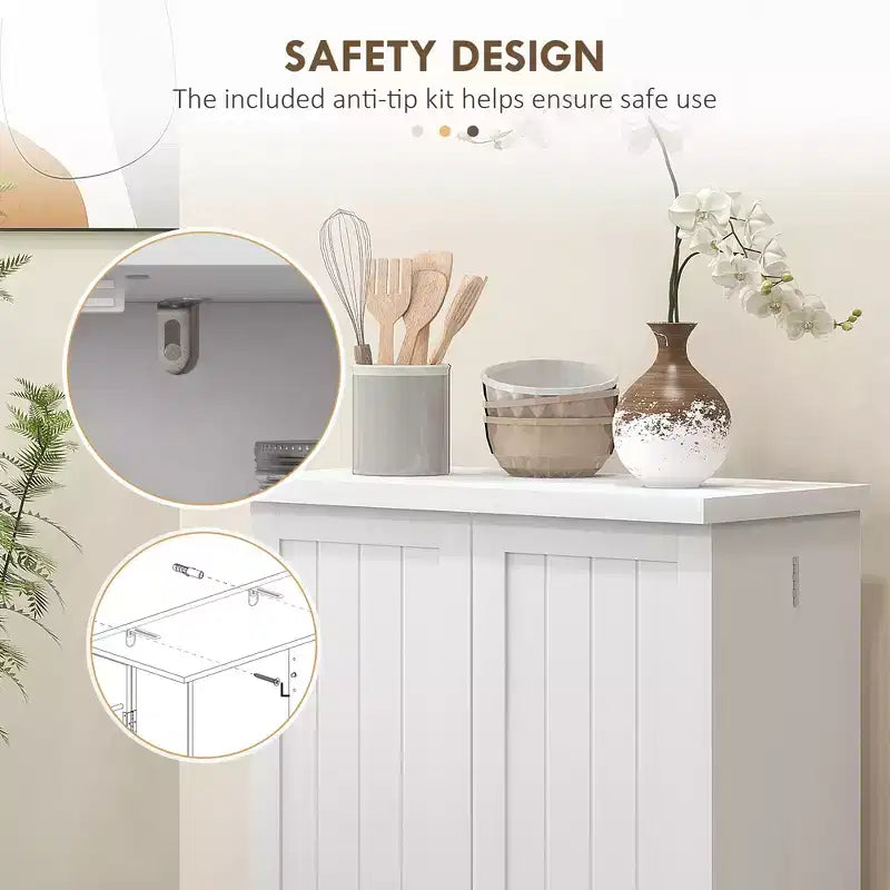 Meuble de cuisine autoportant, Armoire de rangement de cuisine avec étagère à 5 niveaux, 12 casiers à épices, Étagères réglables