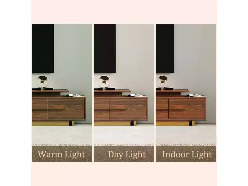 JVNOXK Meuble TV extensible 63,4-94,5 pour téléviseurs jusqu'à 100, console média moderne du milieu du siècle avec finition noyer, base en acier inoxydable pour salon
