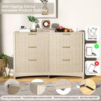 Commode en bois à 6 tiroirs, solution de rangement moderne pour les chambres, les salons et les couloirs, offrant une grande capacité et une élégante finition en bois naturel