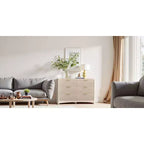 Commode en bois à 6 tiroirs, solution de rangement moderne pour les chambres, les salons et les couloirs, offrant une grande capacité et une élégante finition en bois naturel