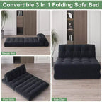 Canapé-lit pliant, Canapé-futon, Canapé-futon convertible en fauteuil-lit, Oreiller matelas pliable soutien dorsal, Canapé-lit portable, Grand format