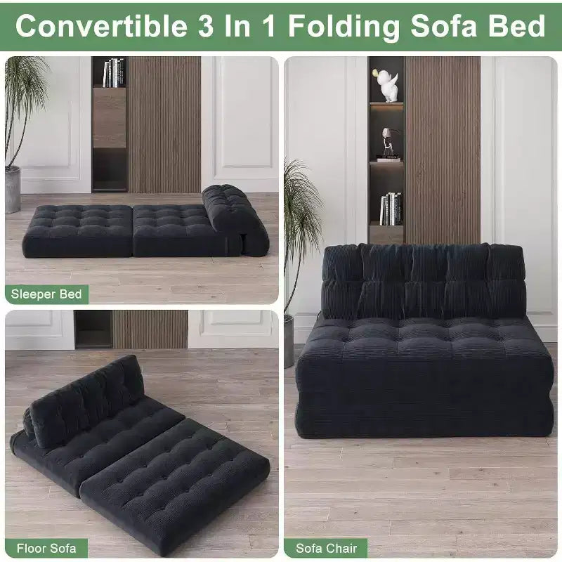 Canapé-lit pliant, Canapé-futon, Canapé-futon convertible en fauteuil-lit, Oreiller matelas pliable soutien dorsal, Canapé-lit portable, Grand format