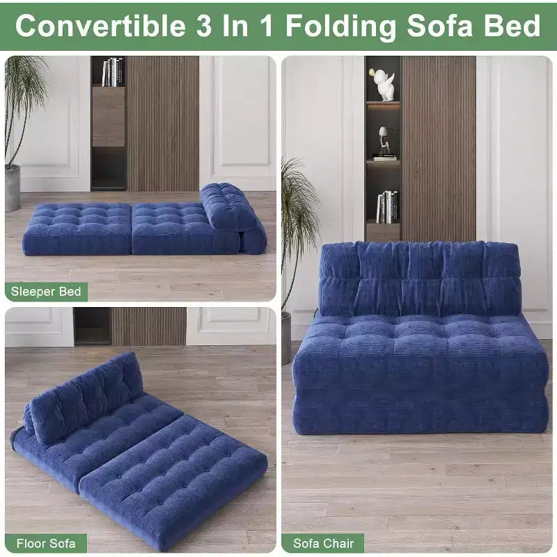 Canapé-lit pliant, Canapé-futon, Canapé-futon convertible en fauteuil-lit, Oreiller matelas pliable soutien dorsal, Canapé-lit portable, Grand format