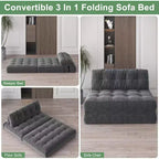 Canapé-lit pliant, Canapé-futon, Canapé-futon convertible en fauteuil-lit, Oreiller matelas pliable soutien dorsal, Canapé-lit portable, Grand format