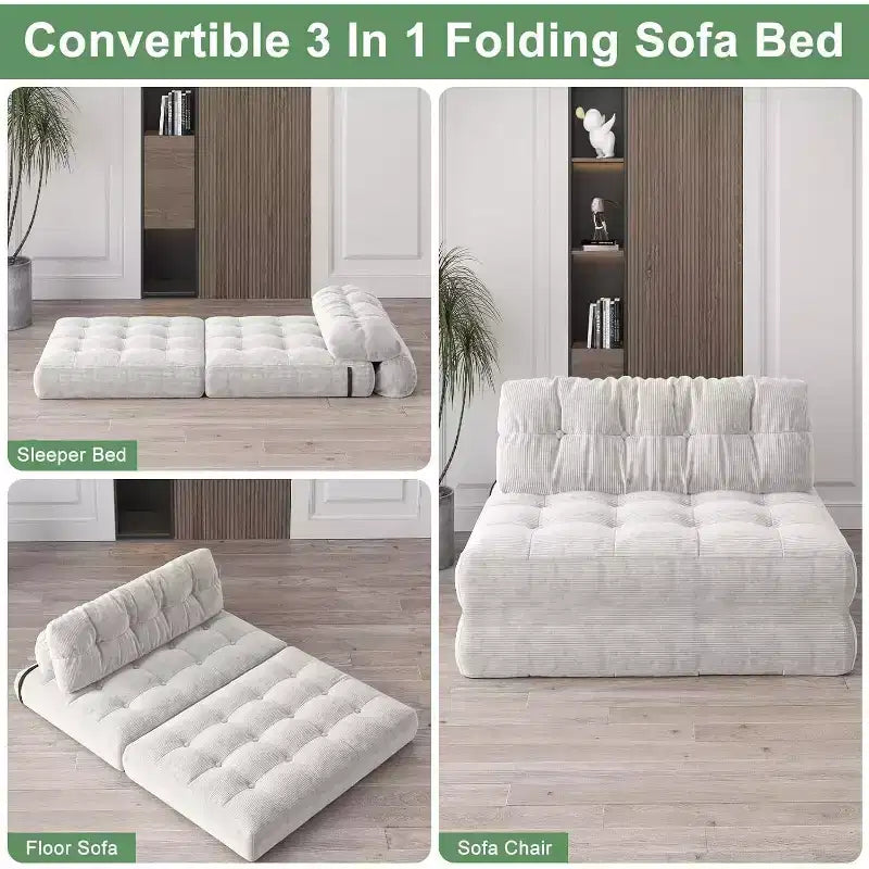 Canapé-lit pliant, Canapé-futon, Canapé-futon convertible en fauteuil-lit, Oreiller matelas pliable soutien dorsal, Canapé-lit portable, Grand format