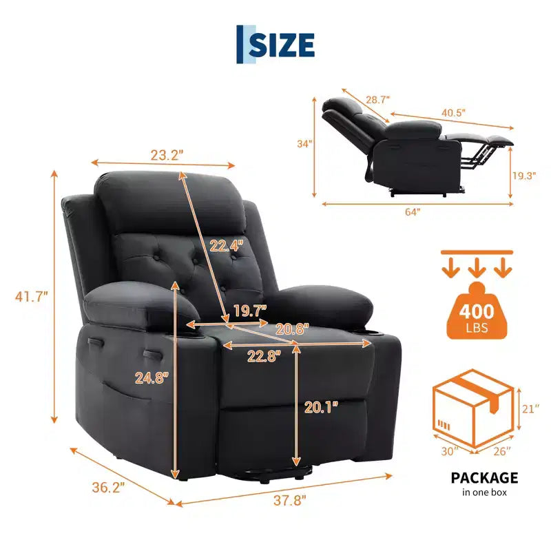 Fauteuils inclinables électriques pour adultes, fauteuil inclinable avec appuie-tête motorisé et ports de charge, fauteuil canapé inclinable électrique pour salon