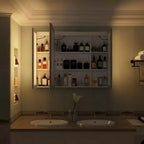 Armoire de toilette à LED Famapy : Fonction anti-buée, grand espace de rangement, éclairage réglable – Sublimez le style de votre salle de bain