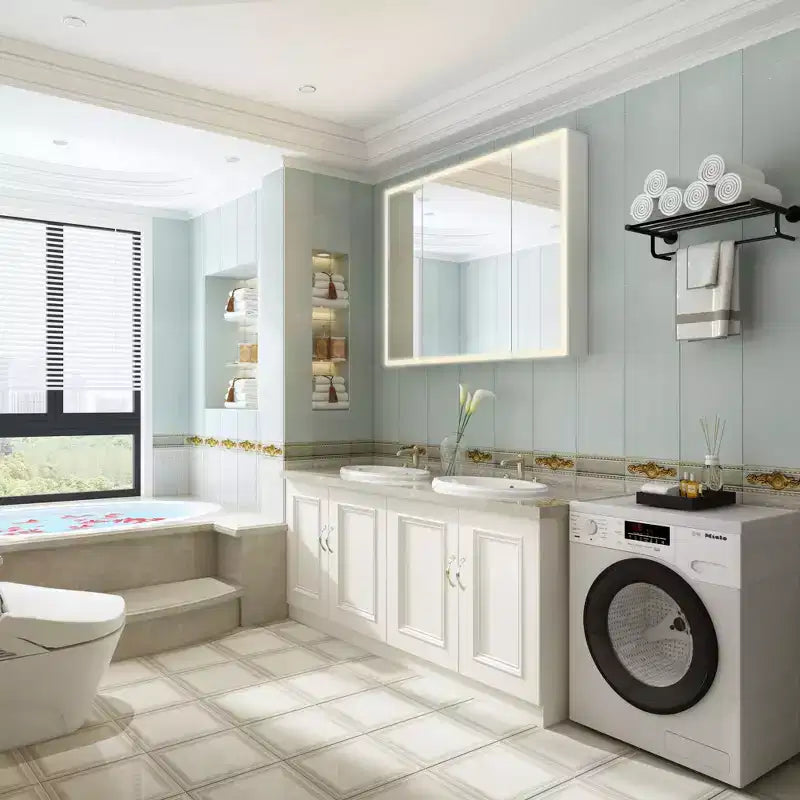 Armoire de toilette à LED Famapy : Fonction anti-buée, grand espace de rangement, éclairage réglable – Sublimez le style de votre salle de bain