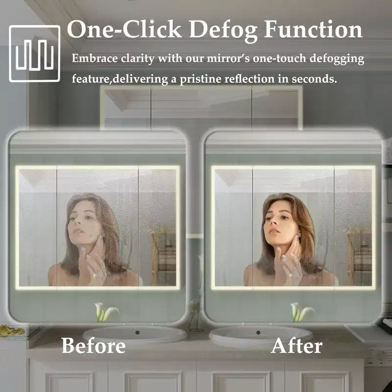 Armoire de toilette à LED Famapy : Fonction anti-buée, grand espace de rangement, éclairage réglable – Sublimez le style de votre salle de bain
