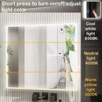 Armoire de toilette à LED Famapy : Fonction anti-buée, grand espace de rangement, éclairage réglable – Sublimez le style de votre salle de bain