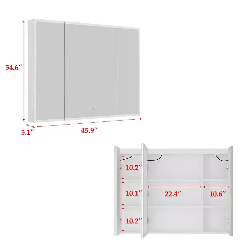 Armoire de toilette à LED Famapy : Fonction anti-buée, grand espace de rangement, éclairage réglable – Sublimez le style de votre salle de bain