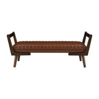 Banc rembourré en bois d'hévéa GDFStudio Indra mi-siècle moderne 52