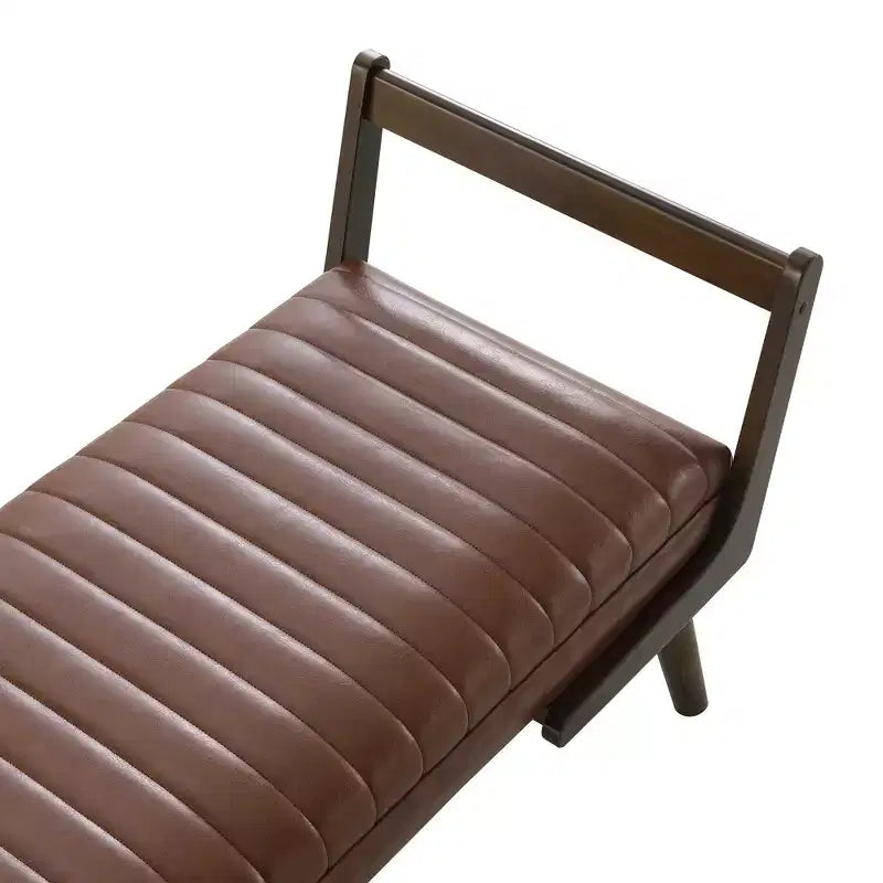 Banc rembourré en bois d'hévéa GDFStudio Indra mi-siècle moderne 52