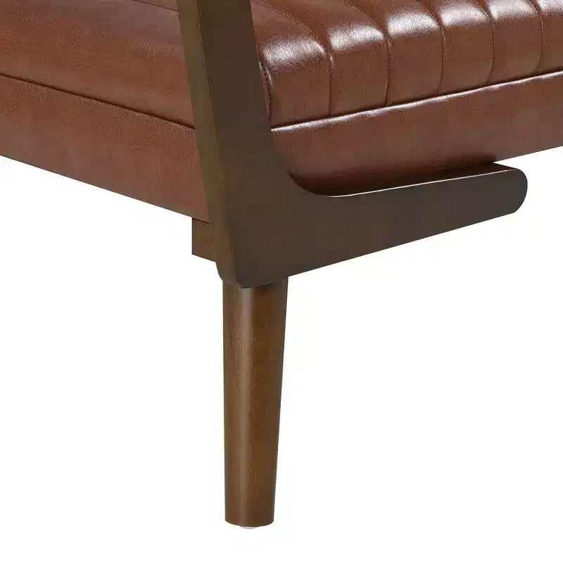 Banc rembourré en bois d'hévéa GDFStudio Indra mi-siècle moderne 52