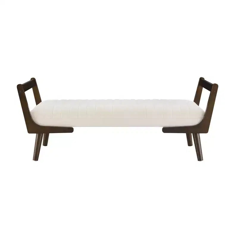 Banc rembourré en bois d'hévéa GDFStudio Indra mi-siècle moderne 52