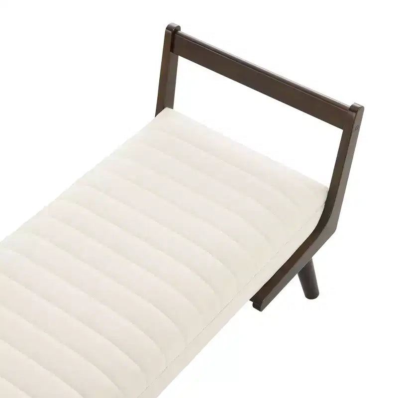 Banc rembourré en bois d'hévéa GDFStudio Indra mi-siècle moderne 52