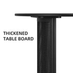 Table à manger ovale PexFix 79 pour 6 à 8 personnes avec plateau à bord incurvé et base tissée en rotin, table de cuisine moderne de style ferme pour salon et salle à manger, noir