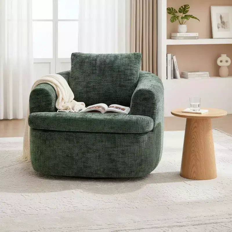 Fauteuil pivotant Merax 360° avec dossier capitonné et double coussin moelleux