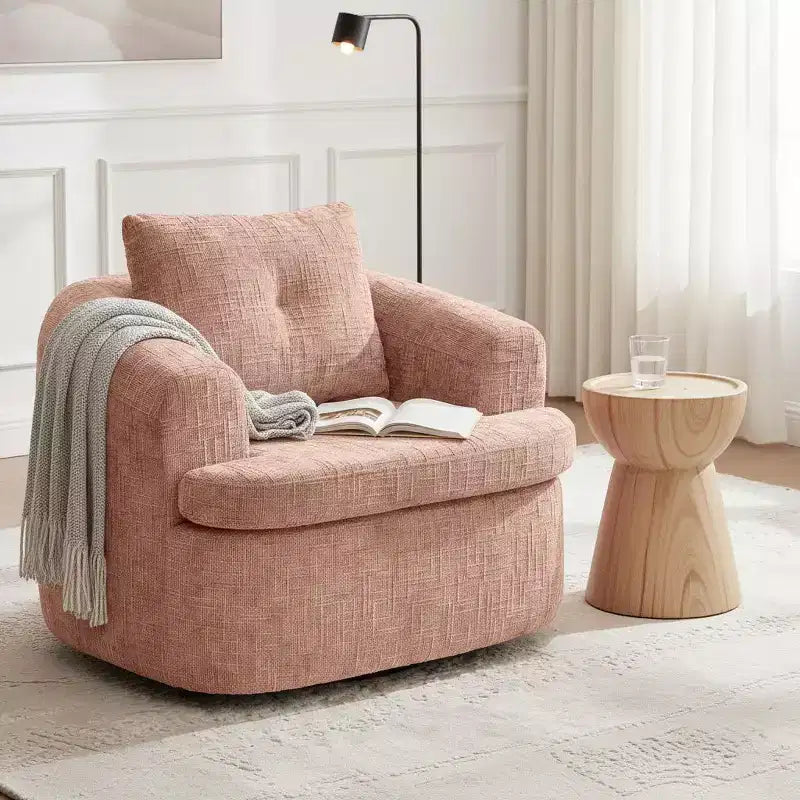 Fauteuil pivotant Merax 360° avec dossier capitonné et double coussin moelleux