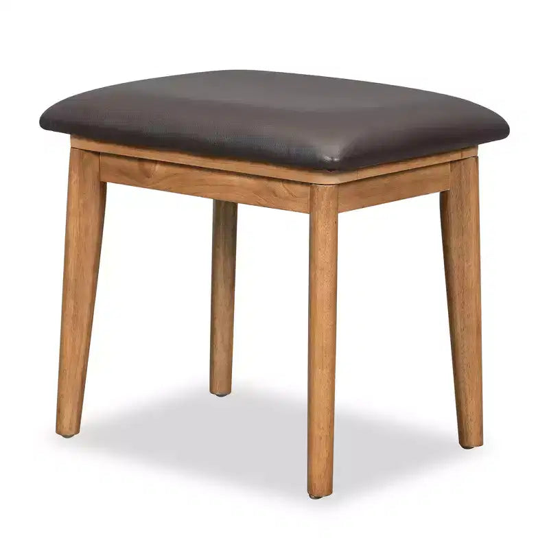 Coiffeuse avec tabourets rembourrés, coiffeuse en bois avec miroir rabattable et 3 grands tiroirs