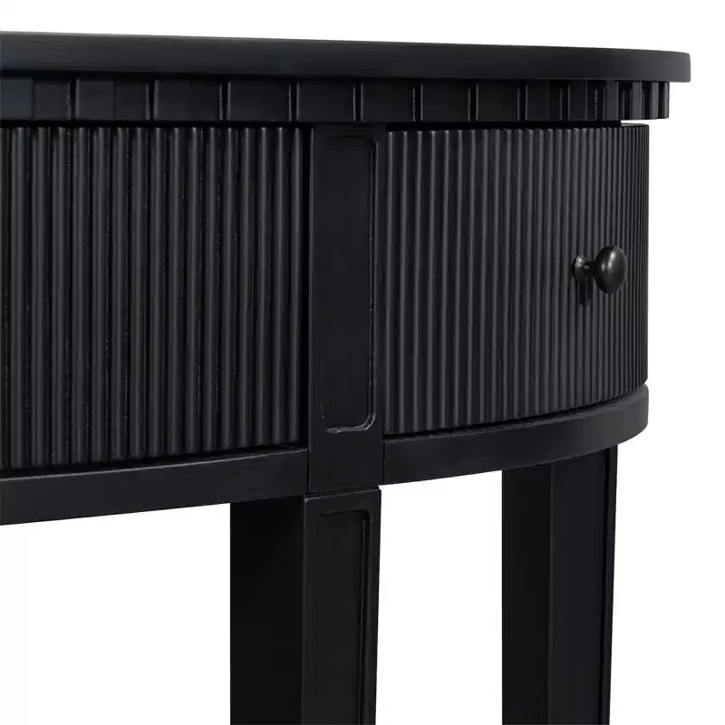 Console avec 3 tiroirs, Console élégante, Table de canapé d'entrée robuste et stable avec façades de tiroirs à rayures verticales