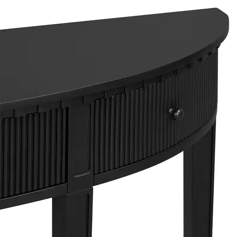 Console avec 3 tiroirs, Console élégante, Table de canapé d'entrée robuste et stable avec façades de tiroirs à rayures verticales