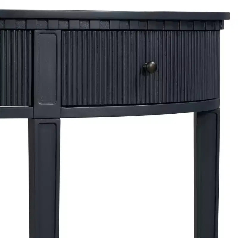 Console avec 3 tiroirs, Console élégante, Table de canapé d'entrée robuste et stable avec façades de tiroirs à rayures verticales