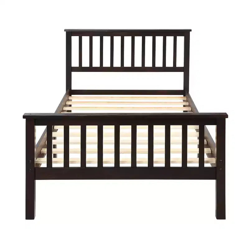 Cadre de lit plateforme double en bois avec tête et pied de lit pour enfants garçons filles adolescents adultes