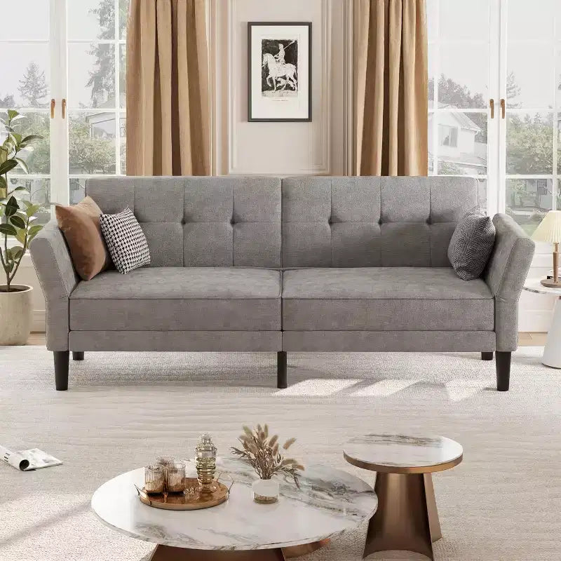 Canapé futon, canapé convertible avec dossier et accoudoirs réglables, canapé-lit futon moderne pour salon, chambre à coucher, appartement